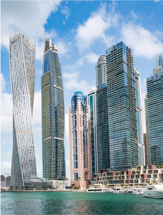 Modern city skyline of Dubai