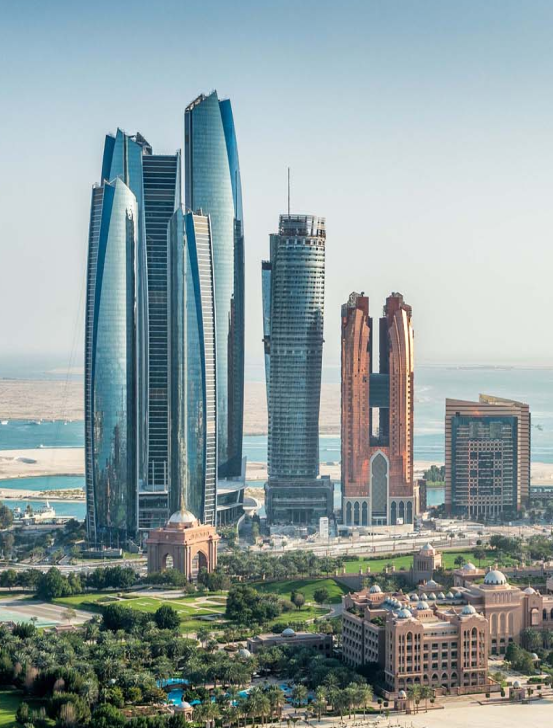 Modern city skyline of Abu Dhabi